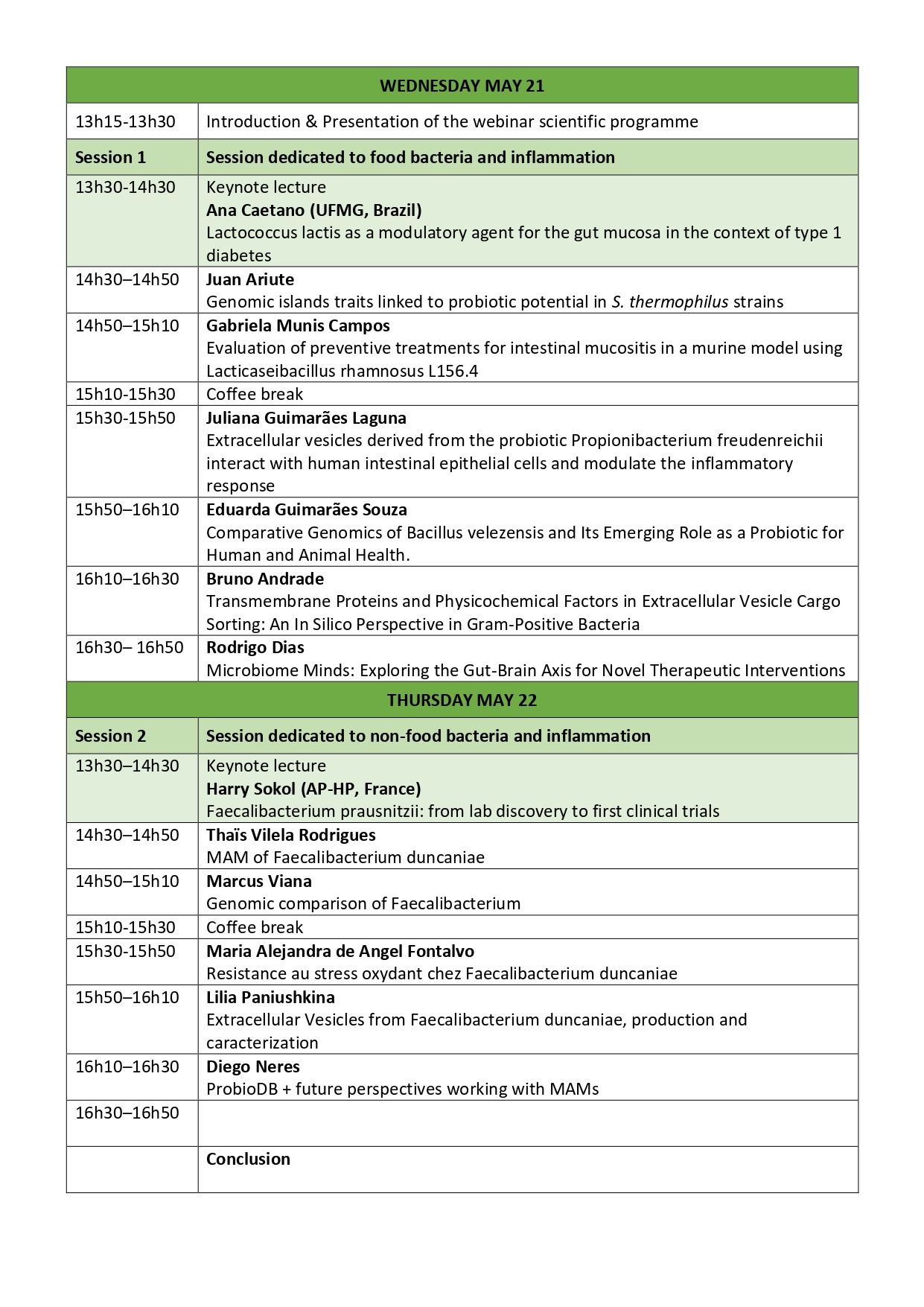 Webinaire 2025-programme